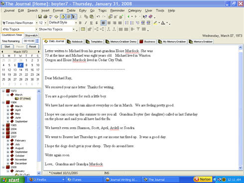 Screen Shot of Letter